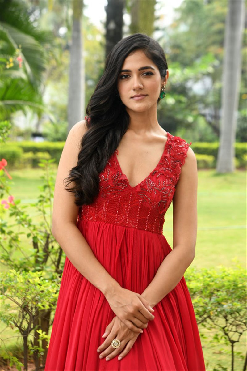 Telugu Actress Simran Choudhary in Red Dress